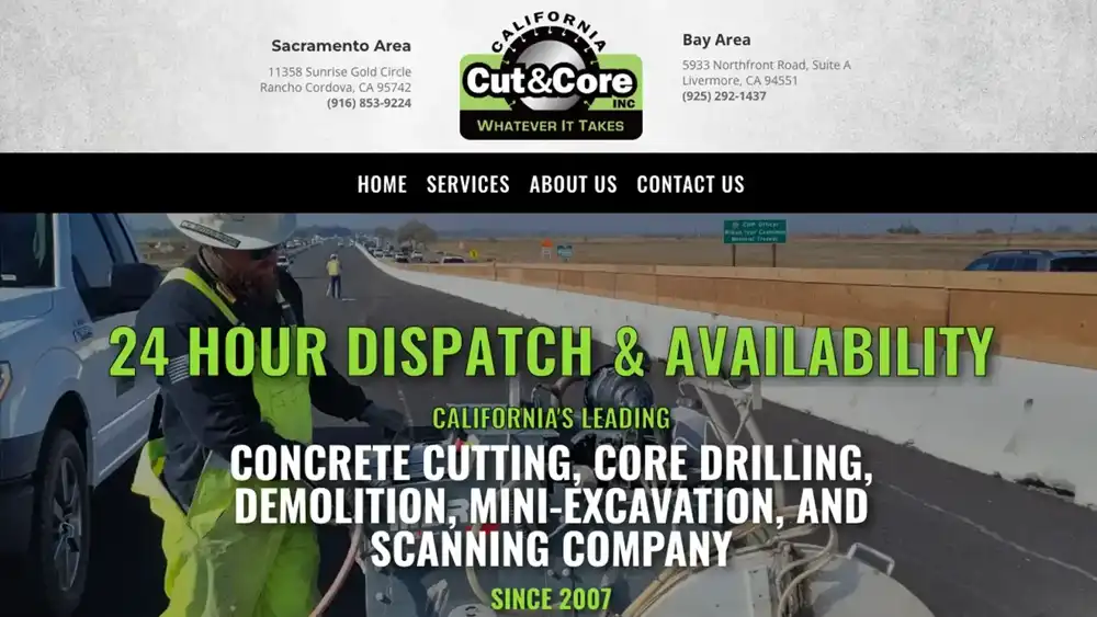 California Concrete Cut and Core website