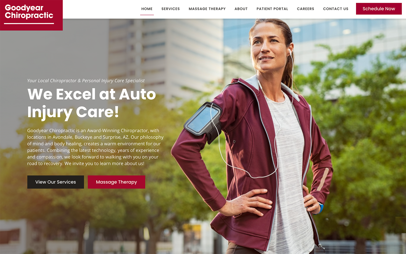 Custom chiropractic website design with appointment booking